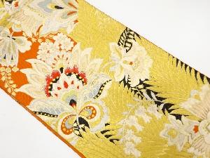 アンティーク　抽象草花模様織り出し袋帯（材料）